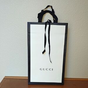 Gucci Black and White Shopping Bag